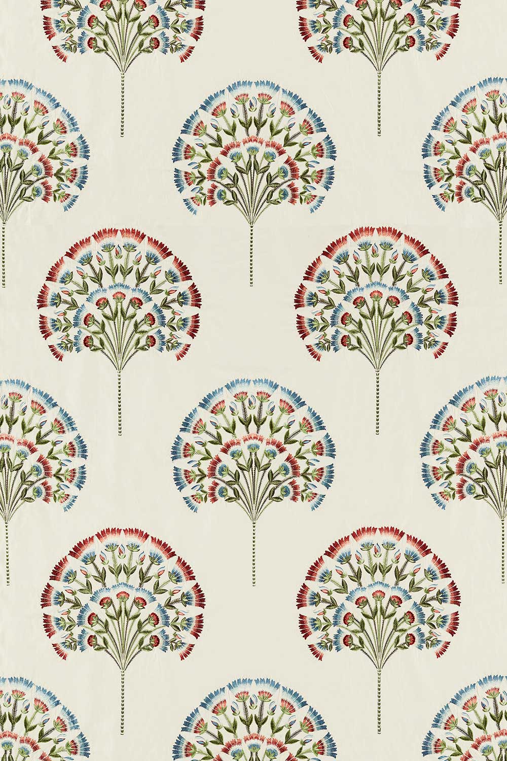 Wild Tulip Fabric - Cranberry / Ivory - by Sanderson