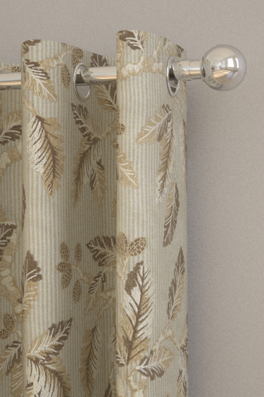 Oaknut Stripe curtains by Sanderson - Flax / Multi - Fabric