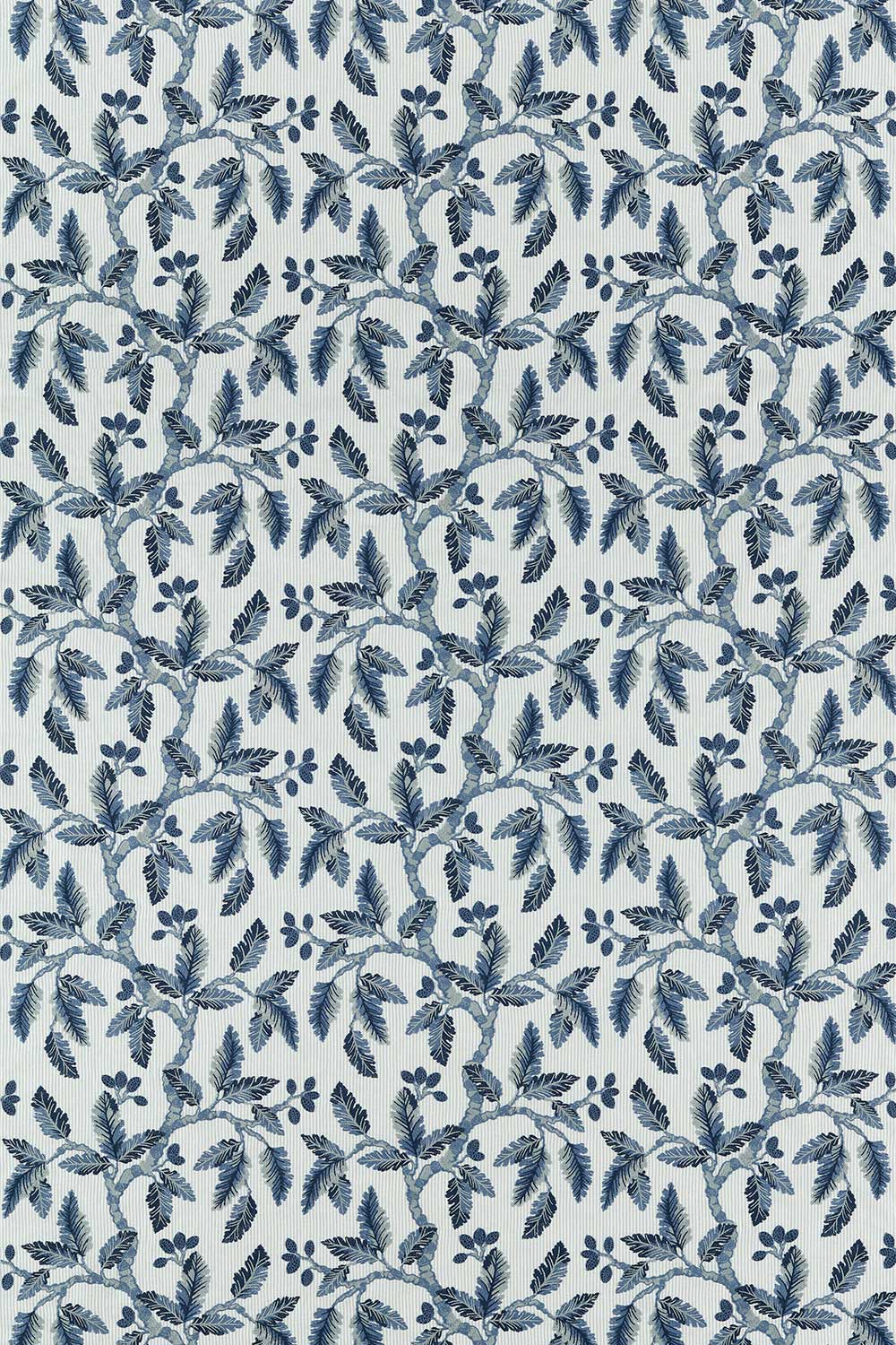 Oaknut Stripe Fabric - Indigo / Multi - by Sanderson