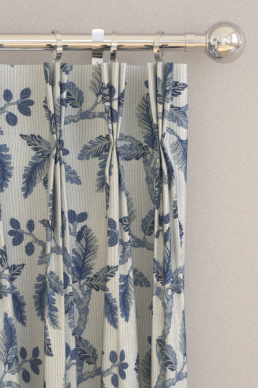 Oaknut Stripe Curtains - Indigo / Multi - by Sanderson. Click for more details and a description.
