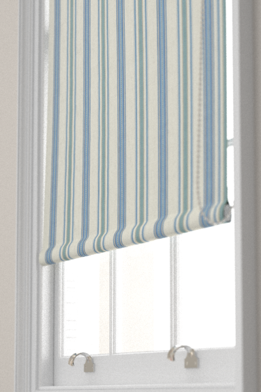 Valley Stripe Blind - Indigo / Ivory - by Sanderson. Click for more details and a description.