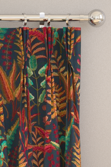 Bracken Curtains - Russet / Aqua - by Clarke & Clarke. Click for more details and a description.