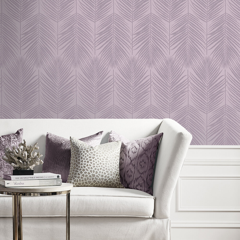 Persei Palm Wallpaper - Purple - by Etten