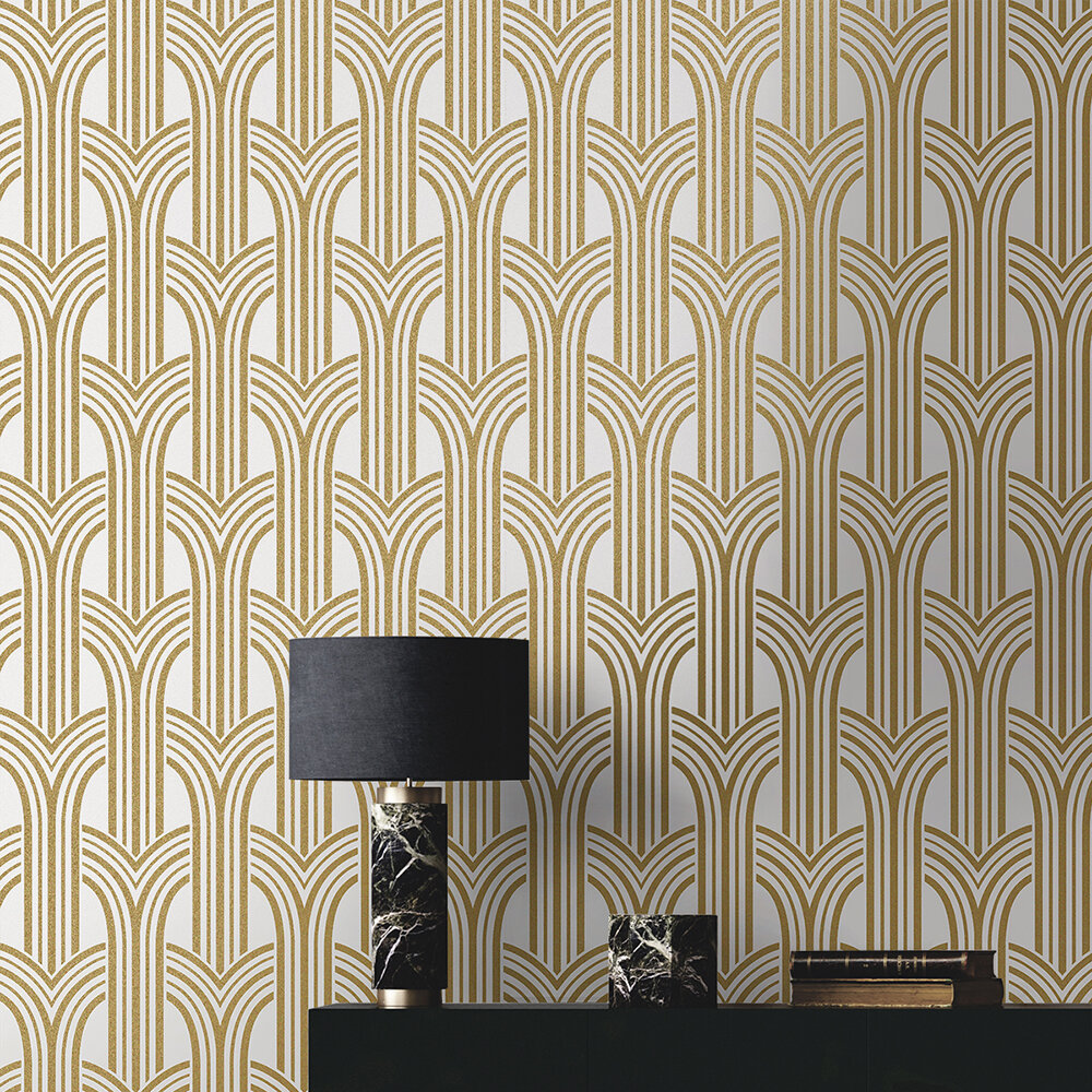 Deco Arches Wallpaper - Gold - by Etten