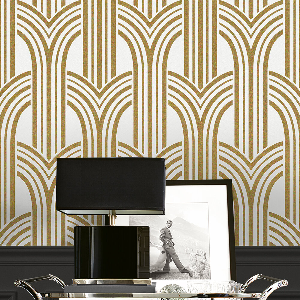 Deco Arches Wallpaper - Gold - by Etten