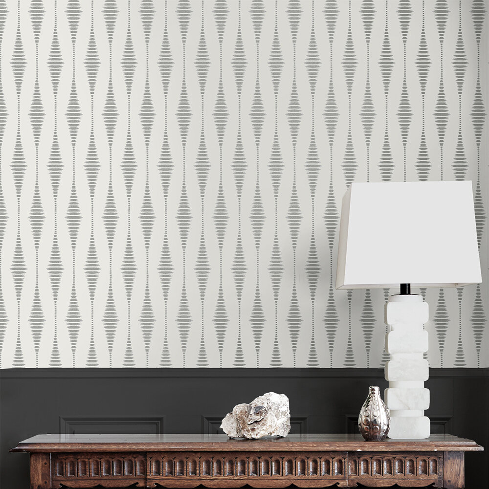 Diamond Stripe Wallpaper - White - by Etten