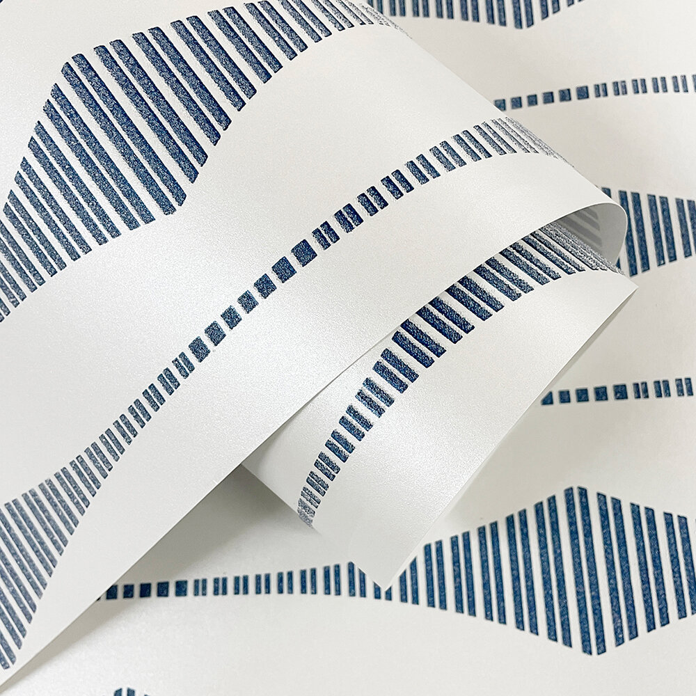 Diamond Stripe Wallpaper - Blue - by Etten