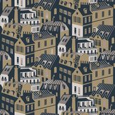 Emma's Apartment Wallpaper - Seagrass & Gold - by Mini Moderns. Click for more details and a description.