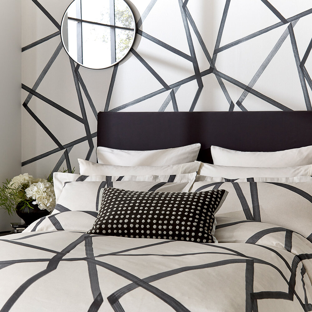 Sumi Duvet Duvet Cover - Pearl & Charcoal - by Harlequin