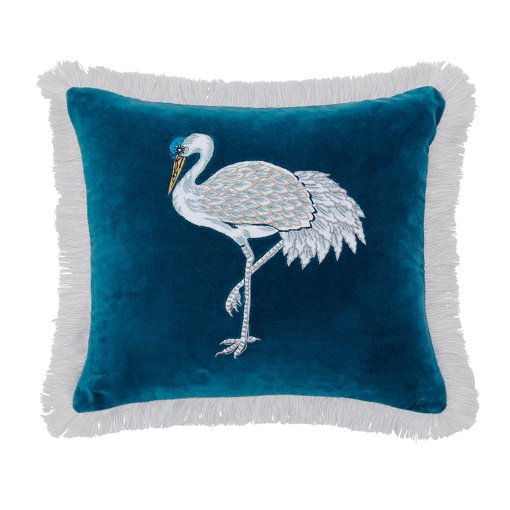 Coussins Crane & Frog Cushion - Bleu marine - Sanderson