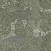 Northern Forest Wallpaper - Sage - by Boråstapeter. Click for more details and a description.