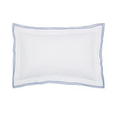 Fusang Tree Embroidered Oxford Pillowcase - Peacock Blue & White - by Sanderson. Click for more details and a description.