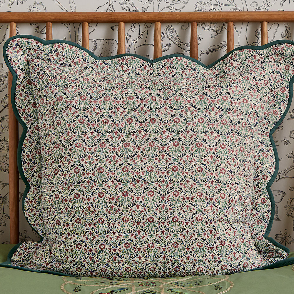 Brophy Embroidery Pillow Sham Pillowcase - Green - by Morris