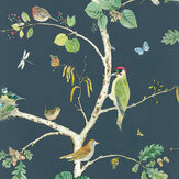 Woodland Chorus Wallpaper - Charcoal - by Sanderson. Click for more details and a description.