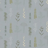 Herbario Wallpaper - Aqua - by Coordonne. Click for more details and a description.