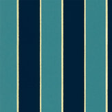 Regency Stripe Flock Wallpaper - Peacock - by Osborne & Little. Click for more details and a description.