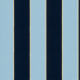 Papier peint Regency Stripe Flock - Bleu marine / ciel - Osborne & Little. Cliquez pour en savoir plus et lire la description.