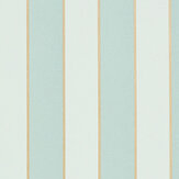 Papier peint Regency Stripe Flock - Aqua / or - Osborne & Little. Cliquez pour en savoir plus et lire la description.