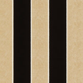 Regency Stripe Flock Wallpaper - Gold/ Black - by Osborne & Little. Click for more details and a description.