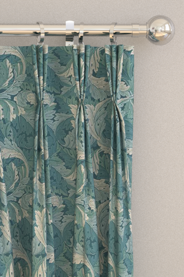 Acanthus x Clarke & Clarke Curtains - Teal - by Clarke & Clarke. Click for more details and a description.