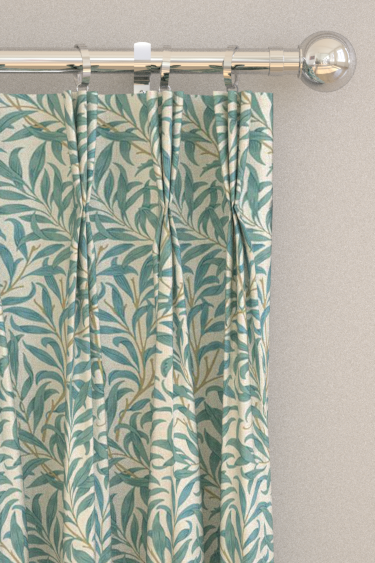 Willow Boughs x Clarke & Clarke Curtains - Teal - by Clarke & Clarke. Click for more details and a description.