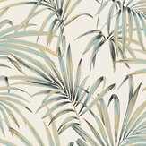 Papier peint Palm - Vert sarcelle - Masureel. Cliquez pour en savoir plus et lire la description.