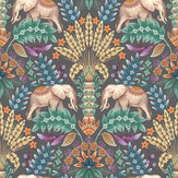 Exotic Elephant Wallpaper - Charcoal - by Graduate Collection. Click for more details and a description.