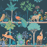 Exotic Fresco Wallpaper - Teal - by Graduate Collection. Click for more details and a description.