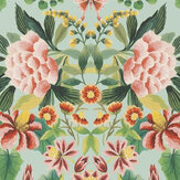 Ikebana Damask Wallpaper - Aqua - by Designers Guild. Click for more details and a description.