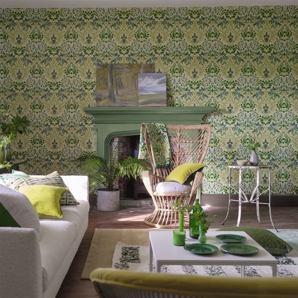 Karakusa  Wallpaper - Emerald - by Designers Guild