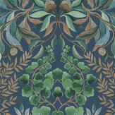 Karakusa  Wallpaper - Midnight - by Designers Guild. Click for more details and a description.