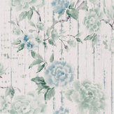 Kyoto Flower Wallpaper - Eau de Nil - by Designers Guild. Click for more details and a description.