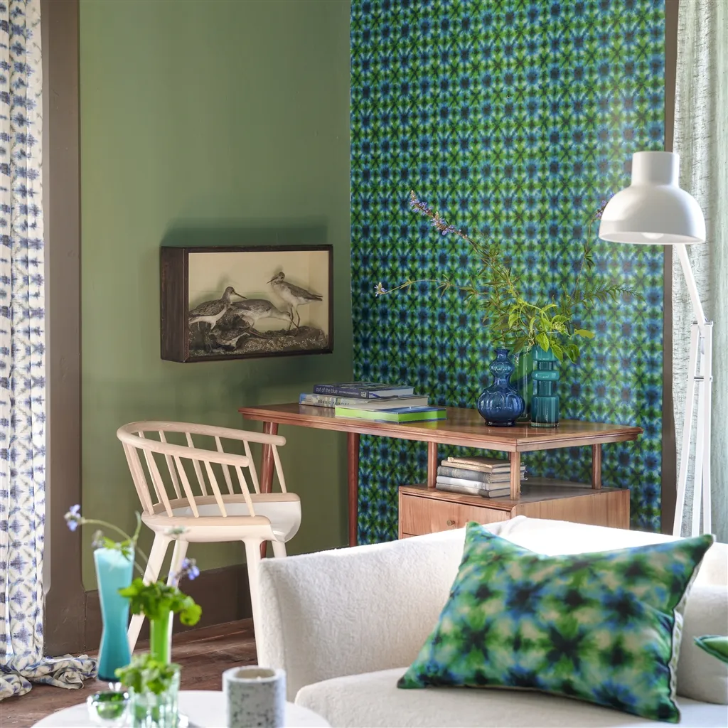 Shibori Wallpaper - Emerald - by Designers Guild