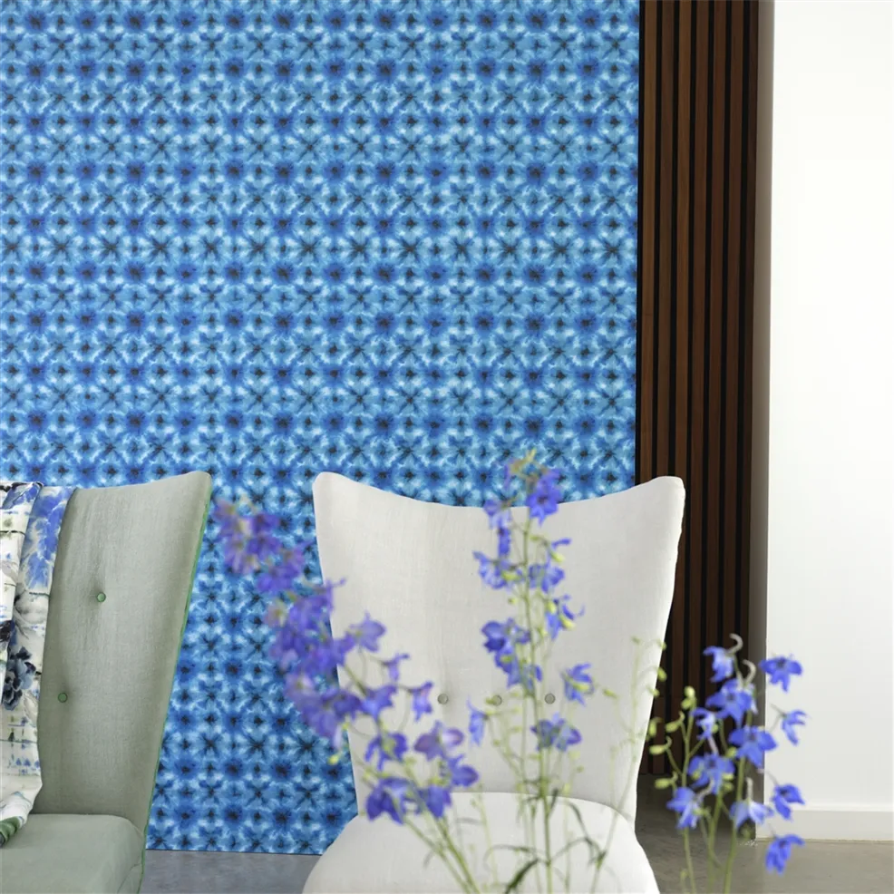 Shibori Wallpaper - Cobalt - by Designers Guild