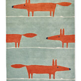 Mr Fox Rug - Mint/Poppy - by Scion. Click for more details and a description.