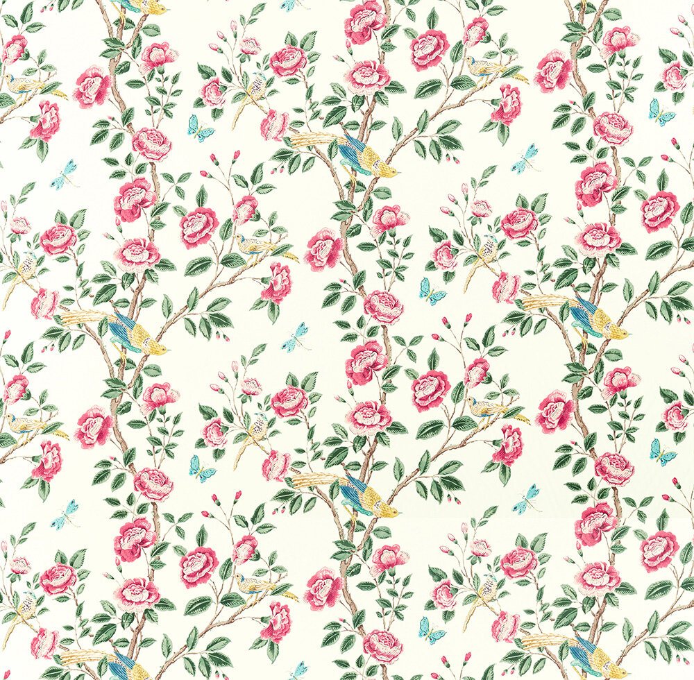 Andhara Fabric - Rose/ Cream - by Sanderson