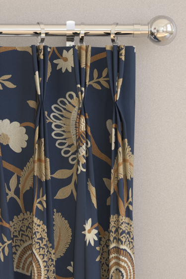Hakimi Curtains - Indigo - by Sanderson. Click for more details and a description.
