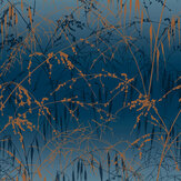 Meadow Grass Wallpaper - French Navy & Copper - by Clarissa Hulse. Click for more details and a description.