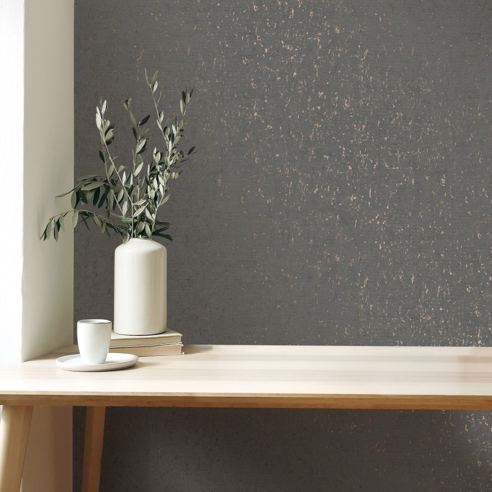 Cork Texture Wallpaper - Charcoal - by Albany
