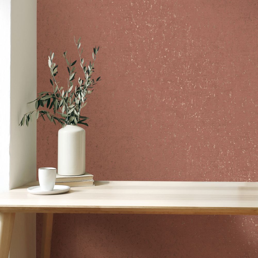 Cork Texture Wallpaper - Terracotta - by Albany