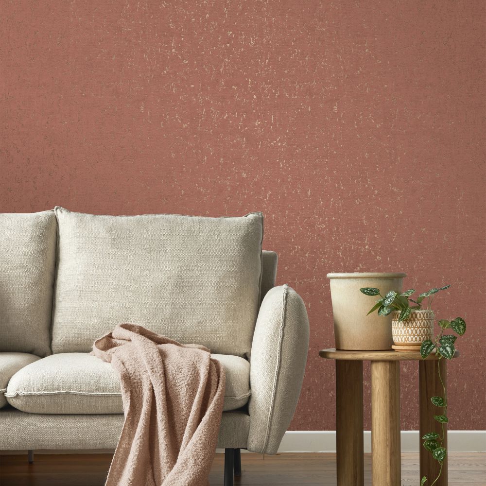Cork Texture Wallpaper - Terracotta - by Albany
