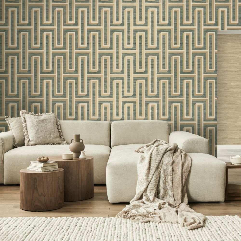 Grasscloth Maze Wallpaper - Grey - by Albany
