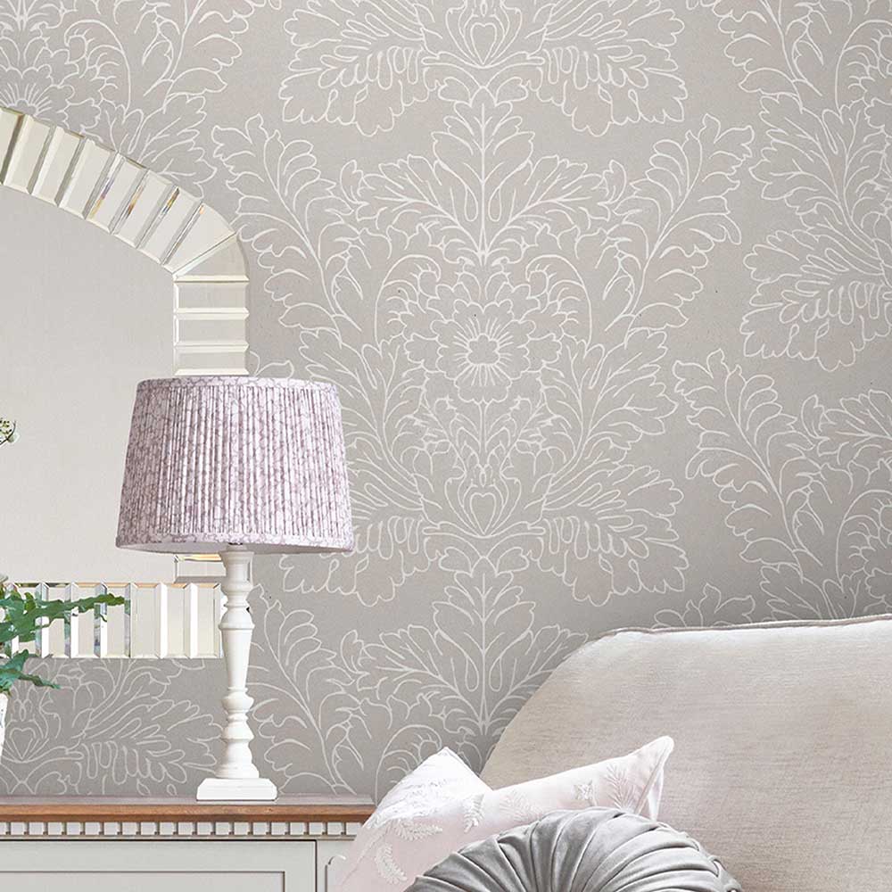 Silchester Wallpaper - Dove Grey - by Laura Ashley