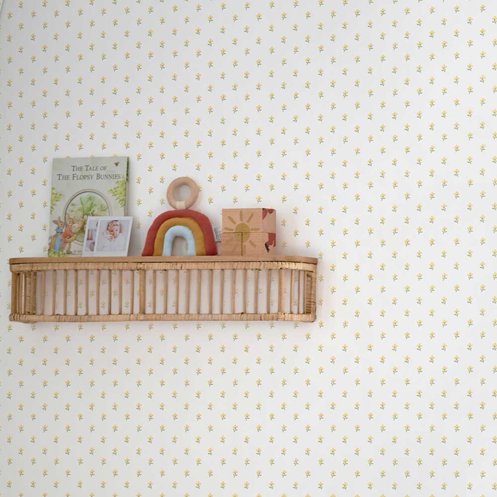 Wood Violet Wallpaper - Ochre Yellow - by Laura Ashley
