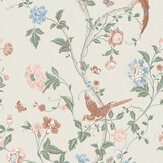 Summer Palace Wallpaper - Sage / Apricot - by Laura Ashley. Click for more details and a description.