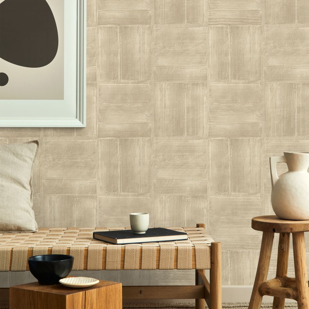Combined Plaster Wallpaper - Gold - by Albany