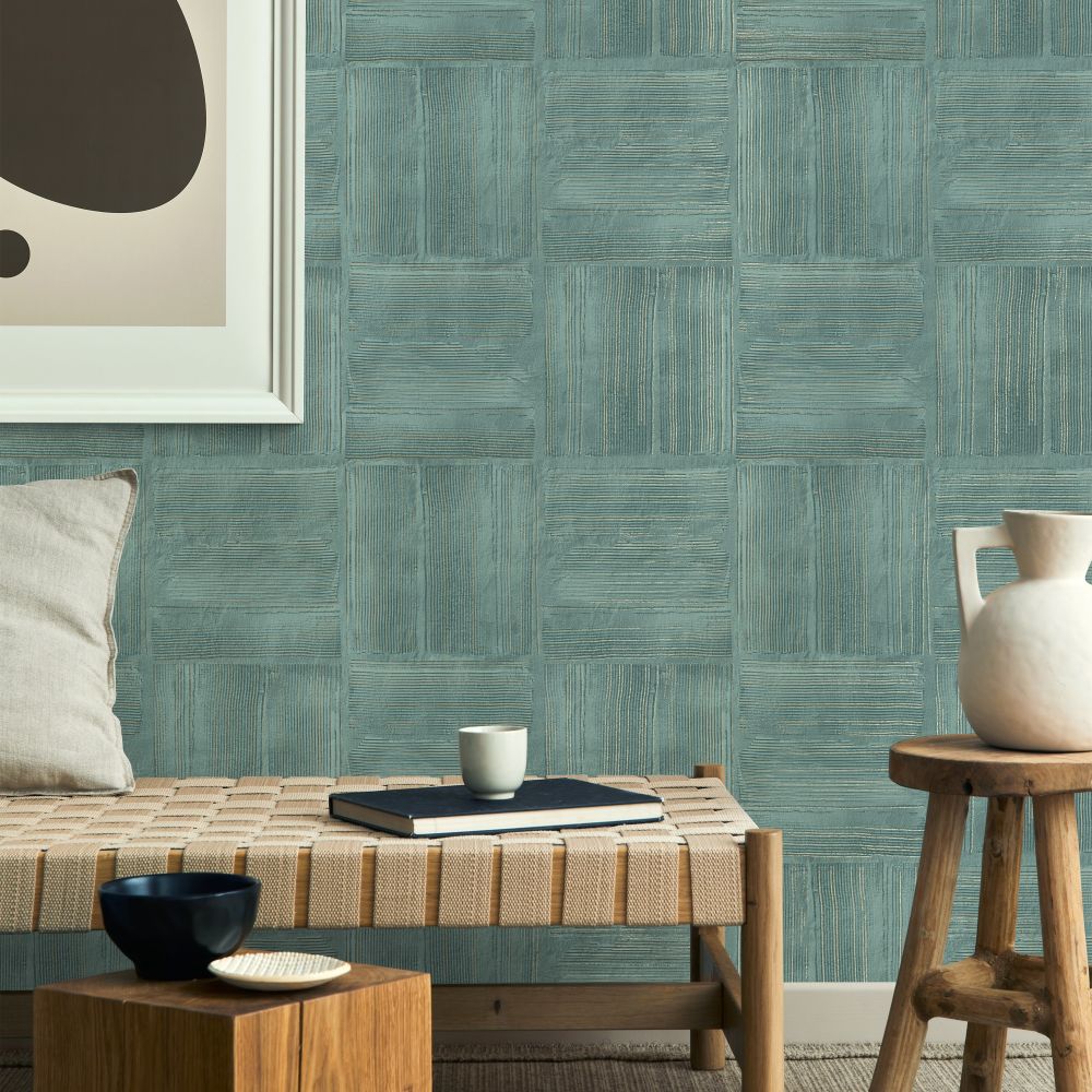 Combined Plaster Wallpaper - Emerald - by Albany