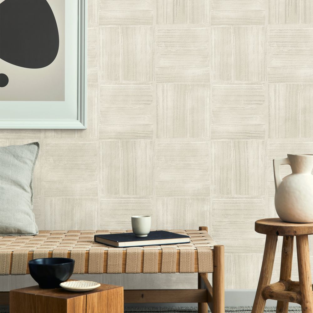 Combined Plaster Wallpaper - Off White - by Albany