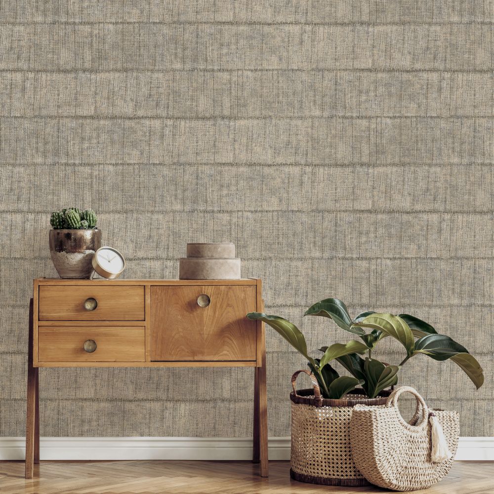 Painted Hessian Wallpaper - Taupe - by Albany