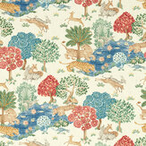 Pamir Garden Fabric - Cream/ Indigo - by Sanderson. Click for more details and a description.